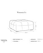 Pouf Velours Vesta bleu - 90x90x42 cm
