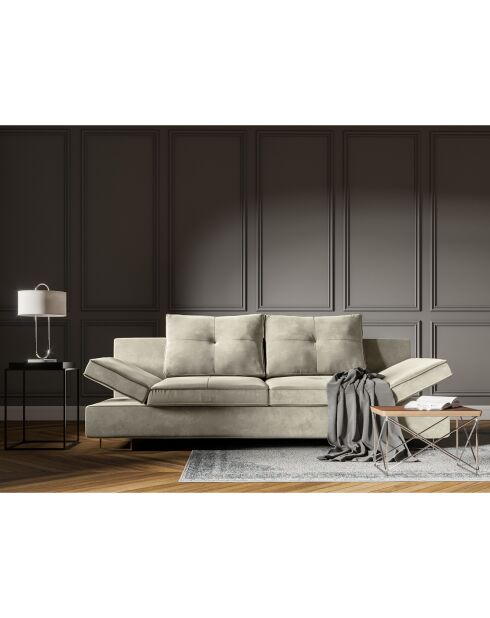Canapé convertible avec coffre de rangement Selene beige - 210x100x86 cm