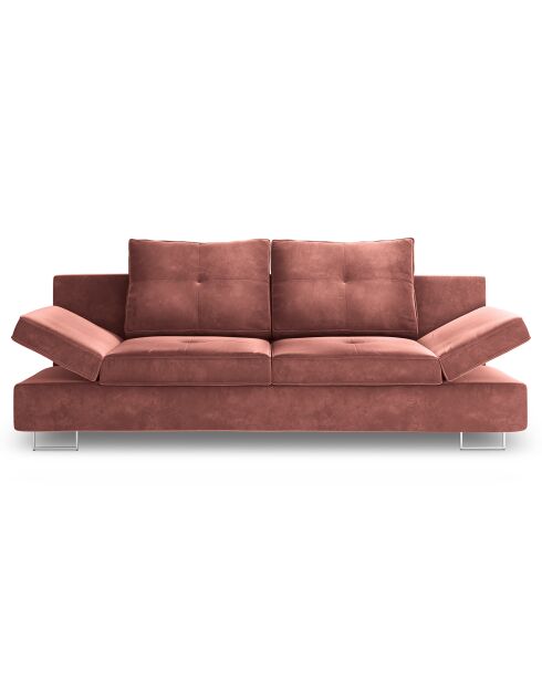 Canapé convertible avec coffre de rangement Selene rose foncé - 210x100x86 cm