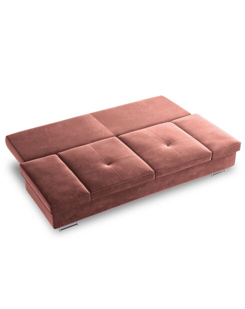 Canapé convertible avec coffre de rangement Selene rose foncé - 210x100x86 cm