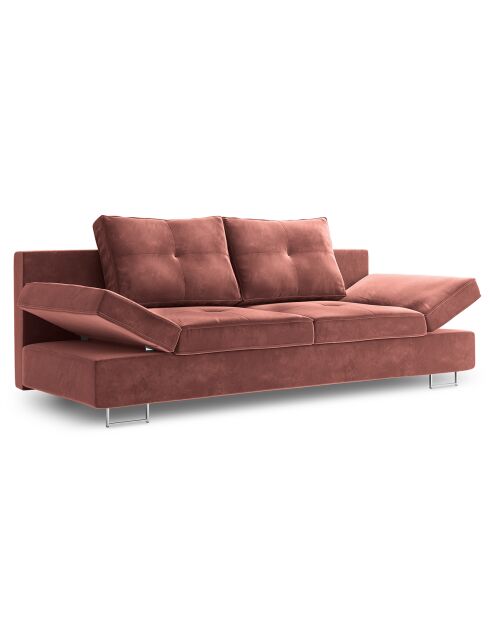 Canapé convertible avec coffre de rangement Selene rose foncé - 210x100x86 cm