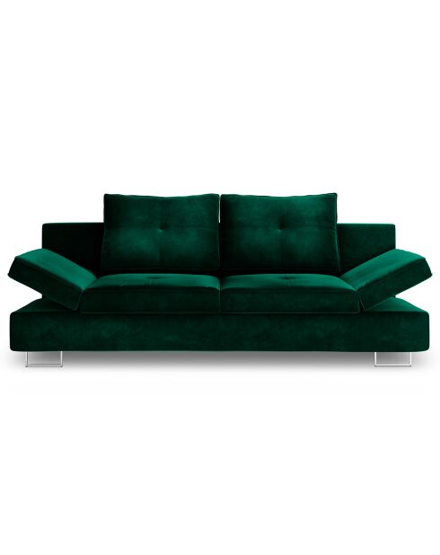 Canapé convertible avec coffre de rangement Selene vert bouteille - 210x100x86 cm