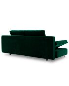 Canapé convertible avec coffre de rangement Selene vert bouteille - 210x100x86 cm