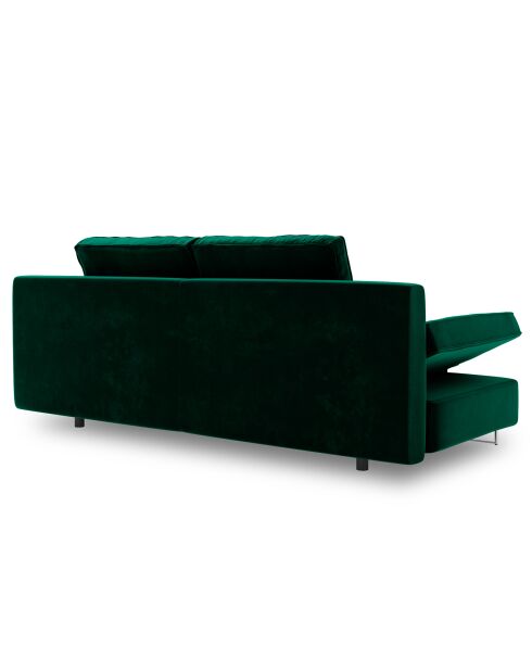 Canapé convertible avec coffre de rangement Selene vert bouteille - 210x100x86 cm