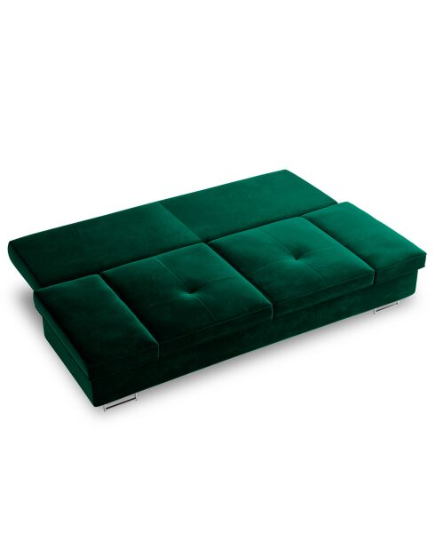 Canapé convertible avec coffre de rangement Selene vert bouteille - 210x100x86 cm