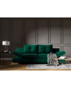 Canapé convertible avec coffre de rangement Selene vert bouteille - 210x100x86 cm