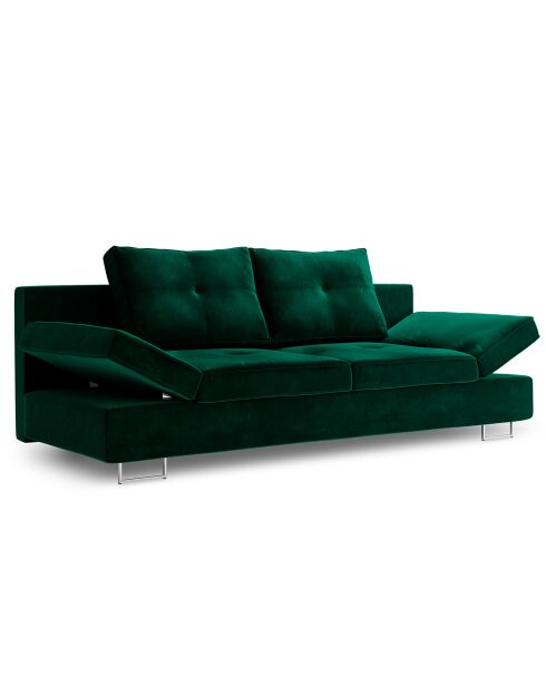 Canapé convertible avec coffre de rangement Selene vert bouteille - 210x100x86 cm