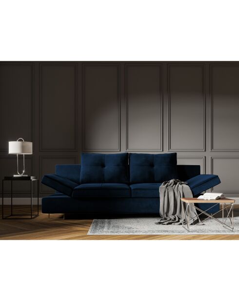 Canapé convertible avec coffre de rangement Selene bleu foncé - 210x100x86 cm