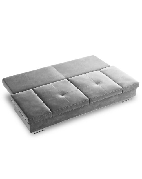 Canapé convertible avec coffre de rangement Selene gris clair - 210x100x86 cm