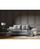 Canapé convertible avec coffre de rangement Selene gris clair - 210x100x86 cm