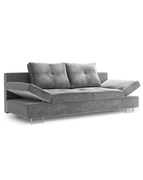 Canapé convertible avec coffre de rangement Selene gris clair - 210x100x86 cm