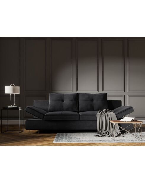 Canapé convertible avec coffre de rangement Selene gris foncé - 210x100x86 cm