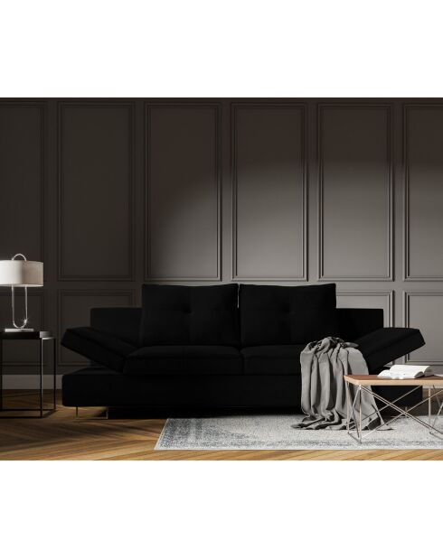 Canapé convertible avec coffre de rangement Selene noir - 210x100x86 cm