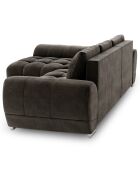 Canapé d'angle Gauche Velours convertible avec coffre de rangement Nuage marron foncé - 285x192x92 cm