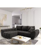 Canapé d'angle Gauche Velours convertible avec coffre de rangement Nuage marron foncé - 285x192x92 cm