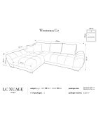 Canapé d'angle Gauche Velours convertible avec coffre de rangement Nuage marron foncé - 285x192x92 cm