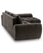 Canapé d'angle droit Velours convertible avec coffre de rangement Nuage marron foncé - 285x192x92 cm