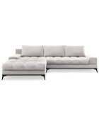 Canapé d'angle Gauche convertible avec coffre de rangement Deneb gris clair - 315x212x87 cm
