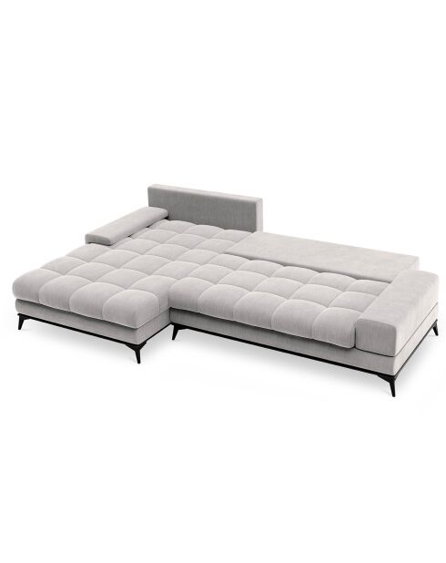 Canapé d'angle Gauche convertible avec coffre de rangement Deneb gris clair - 315x212x87 cm