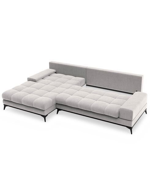 Canapé d'angle Gauche convertible avec coffre de rangement Deneb gris clair - 315x212x87 cm