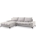Canapé d'angle Gauche convertible avec coffre de rangement Deneb gris clair - 315x212x87 cm