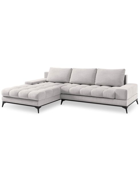 Canapé d'angle Gauche convertible avec coffre de rangement Deneb gris clair - 315x212x87 cm