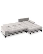 Canapé d'angle droit convertible avec coffre de rangement Deneb gris clair - 315x212x87 cm