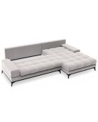 Canapé d'angle droit convertible avec coffre de rangement Deneb gris clair - 315x212x87 cm
