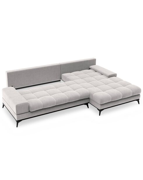 Canapé d'angle droit convertible avec coffre de rangement Deneb gris clair - 315x212x87 cm