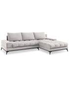 Canapé d'angle droit convertible avec coffre de rangement Deneb gris clair - 315x212x87 cm