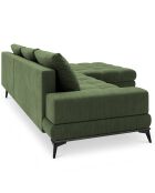 Canapé d'angle droit convertible avec coffre de rangement Deneb vert - 315x212x87 cm