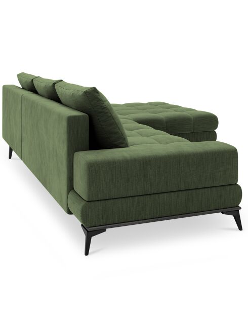 Canapé d'angle droit convertible avec coffre de rangement Deneb vert - 315x212x87 cm