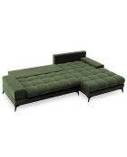 Canapé d'angle droit convertible avec coffre de rangement Deneb vert - 315x212x87 cm