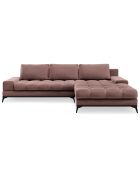 Canapé d'angle droit convertible avec coffre de rangement Deneb rose foncé - 315x212x87 cm