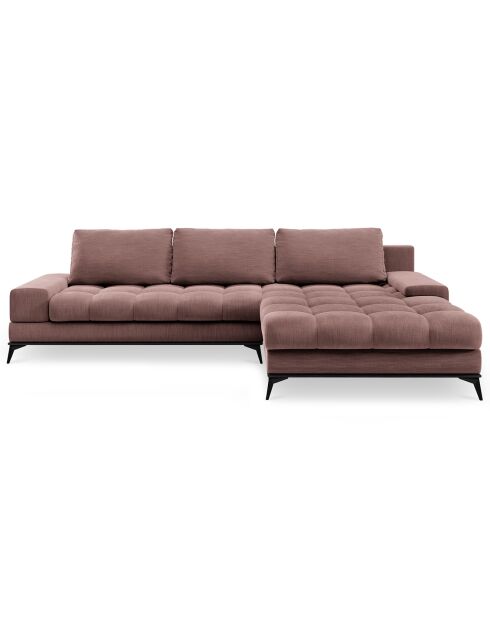 Canapé d'angle droit convertible avec coffre de rangement Deneb rose foncé - 315x212x87 cm
