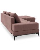 Canapé d'angle droit convertible avec coffre de rangement Deneb rose foncé - 315x212x87 cm