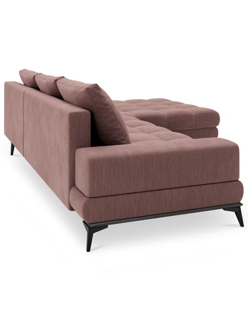 Canapé d'angle droit convertible avec coffre de rangement Deneb rose foncé - 315x212x87 cm