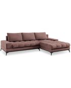 Canapé d'angle droit convertible avec coffre de rangement Deneb rose foncé - 315x212x87 cm