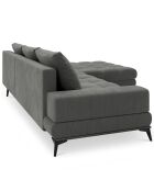 Canapé d'angle droit convertible avec coffre de rangement Deneb gris foncé - 315x212x87 cm