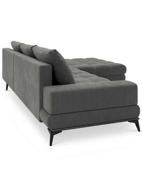 Canapé d'angle droit convertible avec coffre de rangement Deneb gris foncé - 315x212x87 cm