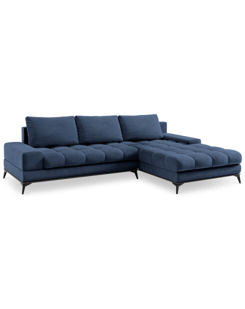 Canapé d'angle droit convertible avec coffre de rangement Deneb bleu - 315x212x87 cm