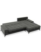 Canapé d'angle droit convertible avec coffre de rangement Deneb gris foncé - 315x212x87 cm
