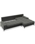Canapé d'angle droit convertible avec coffre de rangement Deneb gris foncé - 315x212x87 cm