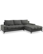 Canapé d'angle droit convertible avec coffre de rangement Deneb gris foncé - 315x212x87 cm