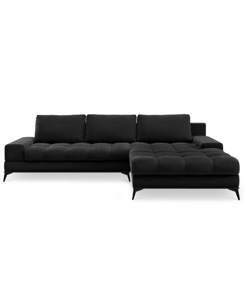 Canapé d'angle droit convertible avec coffre de rangement Deneb noir - 315x212x87 cm