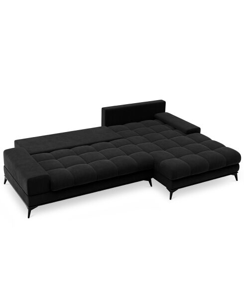 Canapé d'angle droit convertible avec coffre de rangement Deneb noir - 315x212x87 cm