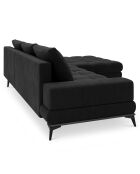 Canapé d'angle droit convertible avec coffre de rangement Deneb noir - 315x212x87 cm