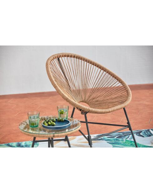 Ensemble 2 fauteuils & table Acapulco beige