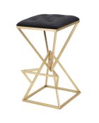 Tabouret de bar Piramid doré/noir - 75x40x40 cm