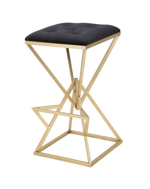 Tabouret de bar Piramid doré/noir - 75x40x40 cm